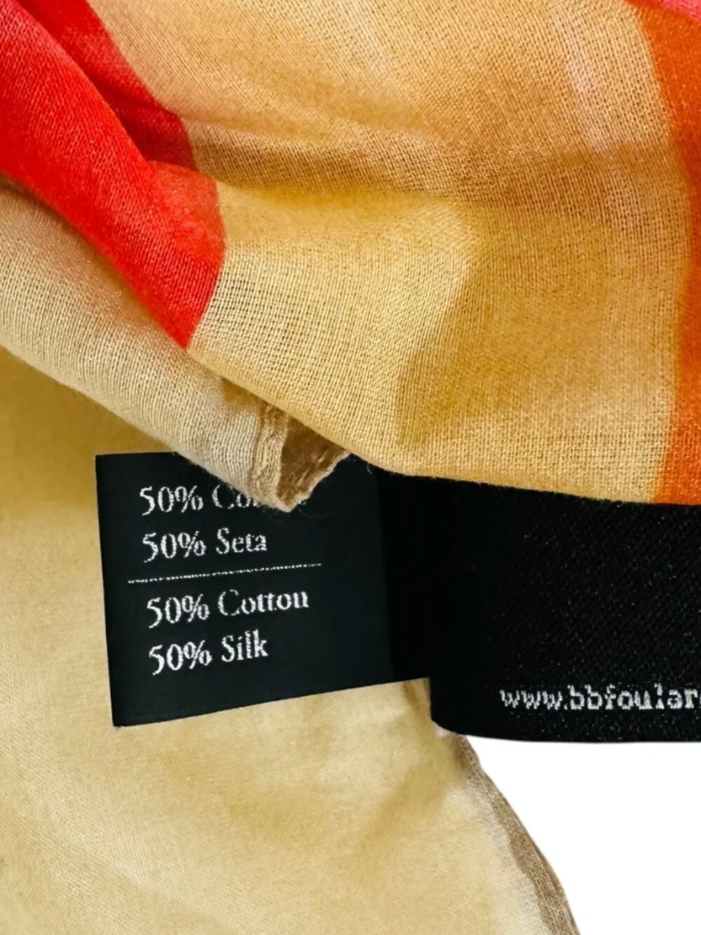Bissoli Italia Women's Cotton Silk Geo Print Summer Scarf 69 in x 26 in